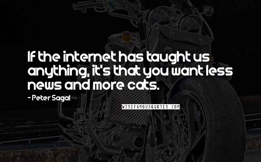 Peter Sagal Quotes: If the internet has taught us anything, it's that you want less news and more cats.