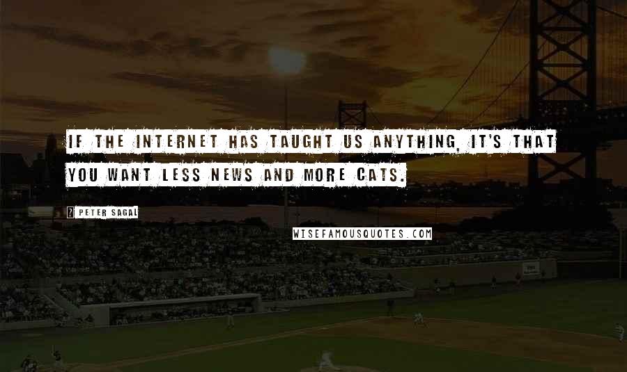Peter Sagal Quotes: If the internet has taught us anything, it's that you want less news and more cats.
