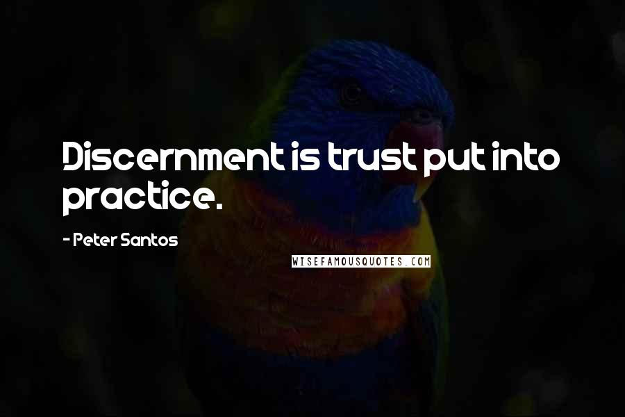 Peter Santos Quotes: Discernment is trust put into practice.