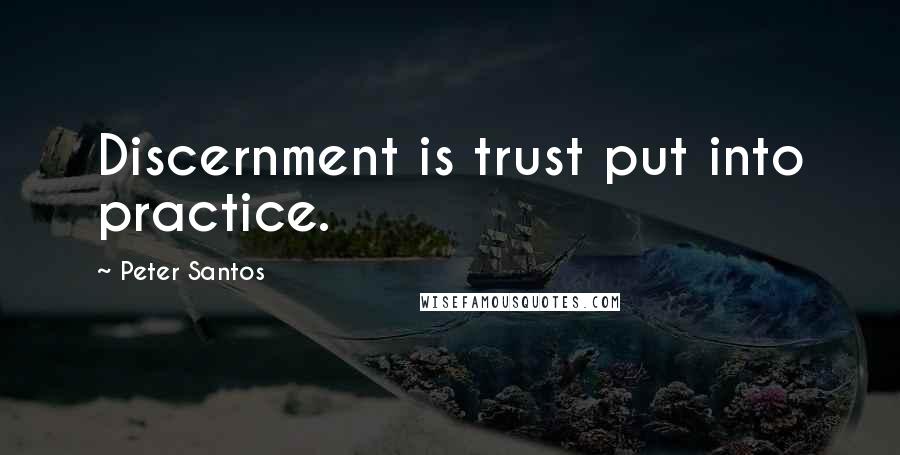 Peter Santos Quotes: Discernment is trust put into practice.