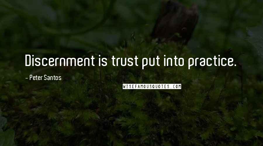 Peter Santos Quotes: Discernment is trust put into practice.