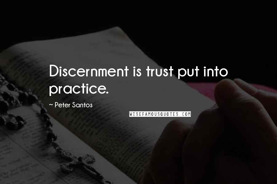 Peter Santos Quotes: Discernment is trust put into practice.