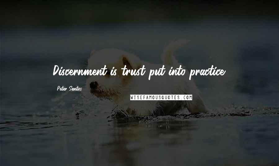 Peter Santos Quotes: Discernment is trust put into practice.