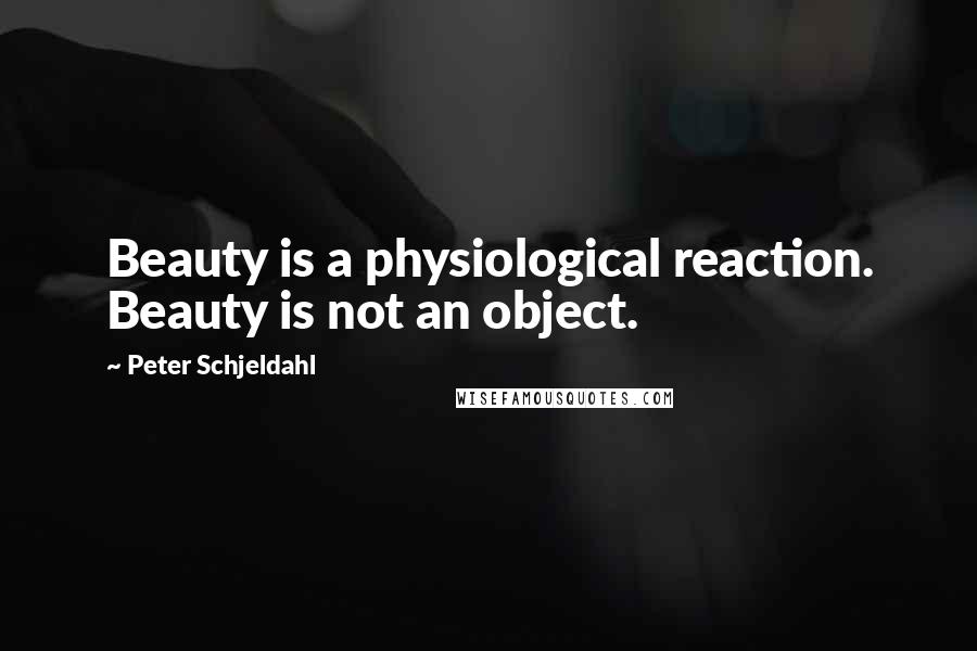 Peter Schjeldahl Quotes: Beauty is a physiological reaction. Beauty is not an object.