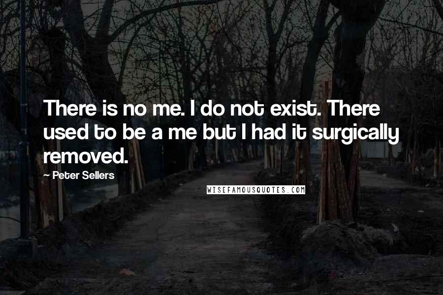 Peter Sellers Quotes: There is no me. I do not exist. There used to be a me but I had it surgically removed.