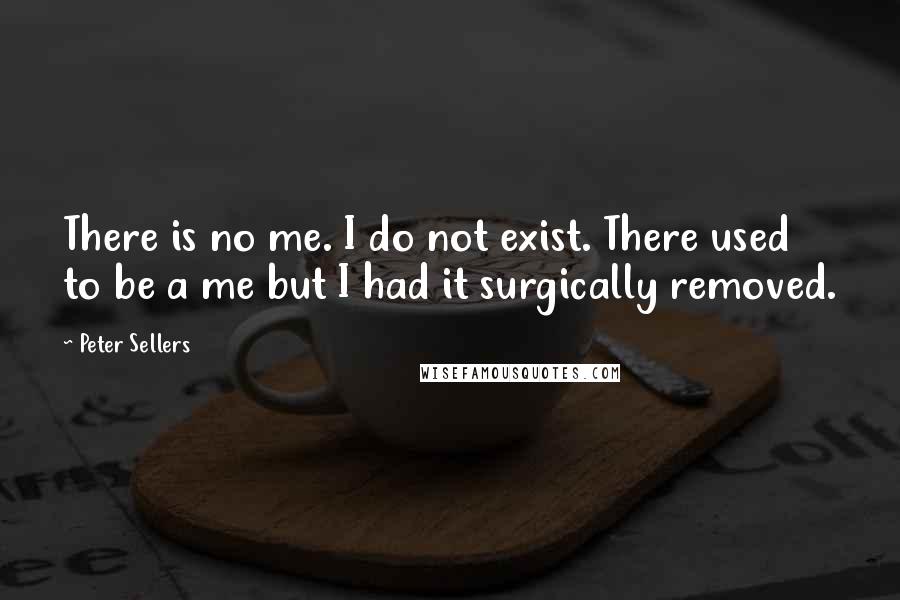Peter Sellers Quotes: There is no me. I do not exist. There used to be a me but I had it surgically removed.