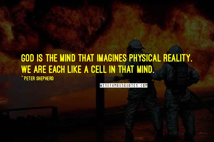 Peter Shepherd Quotes: God is the mind that imagines physical reality. We are each like a cell in that mind.