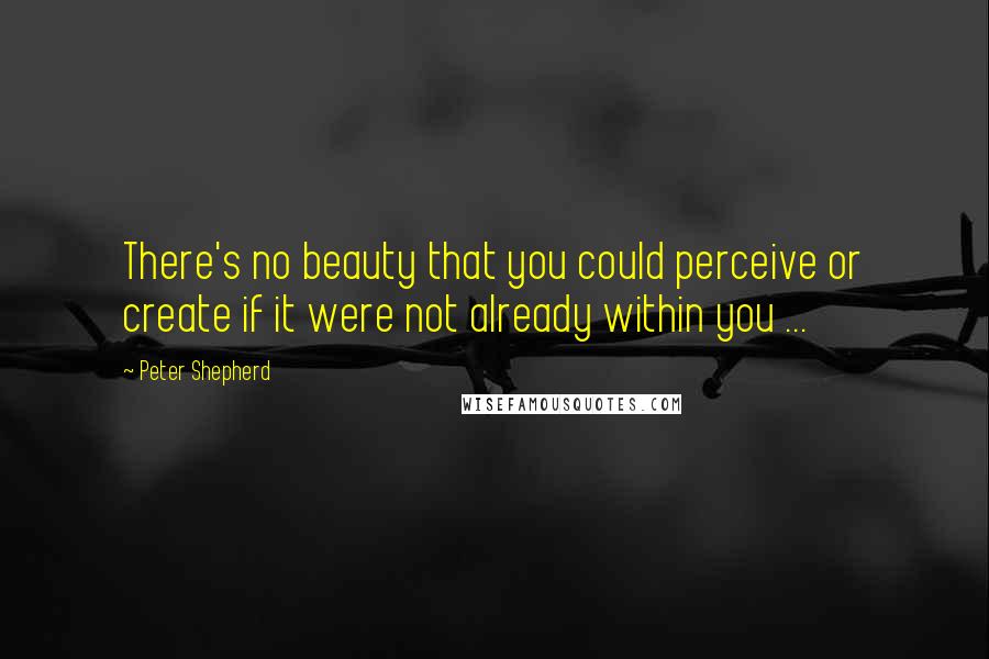 Peter Shepherd Quotes: There's no beauty that you could perceive or create if it were not already within you ...