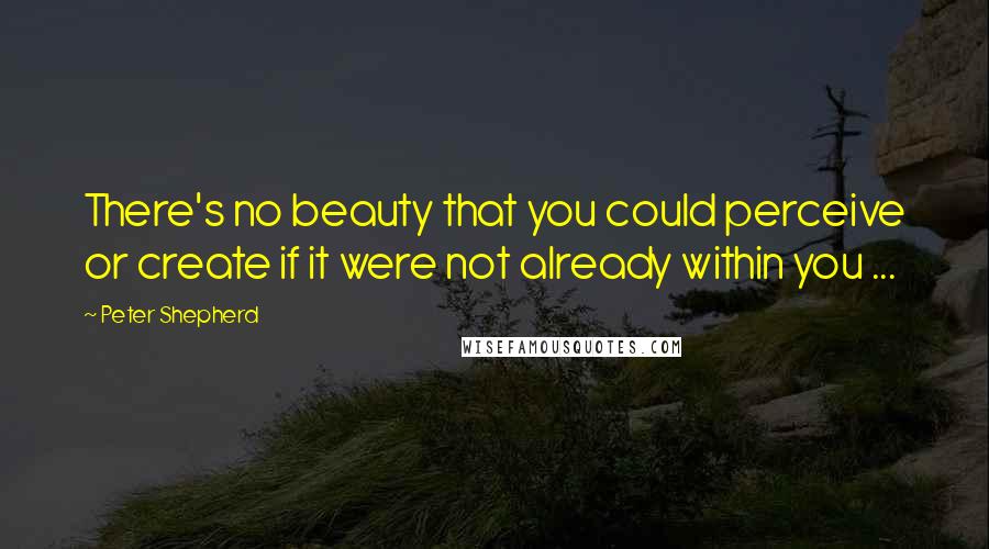 Peter Shepherd Quotes: There's no beauty that you could perceive or create if it were not already within you ...