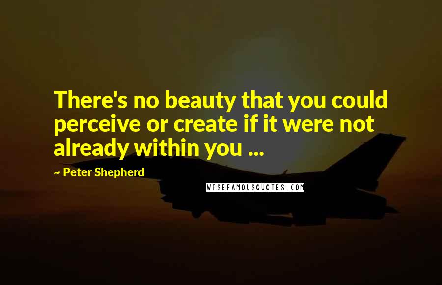 Peter Shepherd Quotes: There's no beauty that you could perceive or create if it were not already within you ...