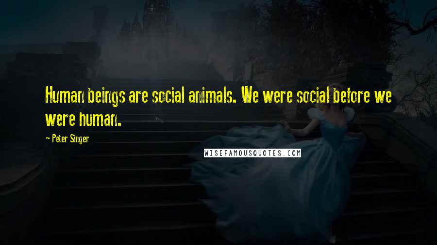 Peter Singer Quotes: Human beings are social animals. We were social before we were human.