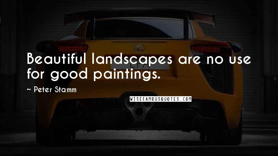 Peter Stamm Quotes: Beautiful landscapes are no use for good paintings.