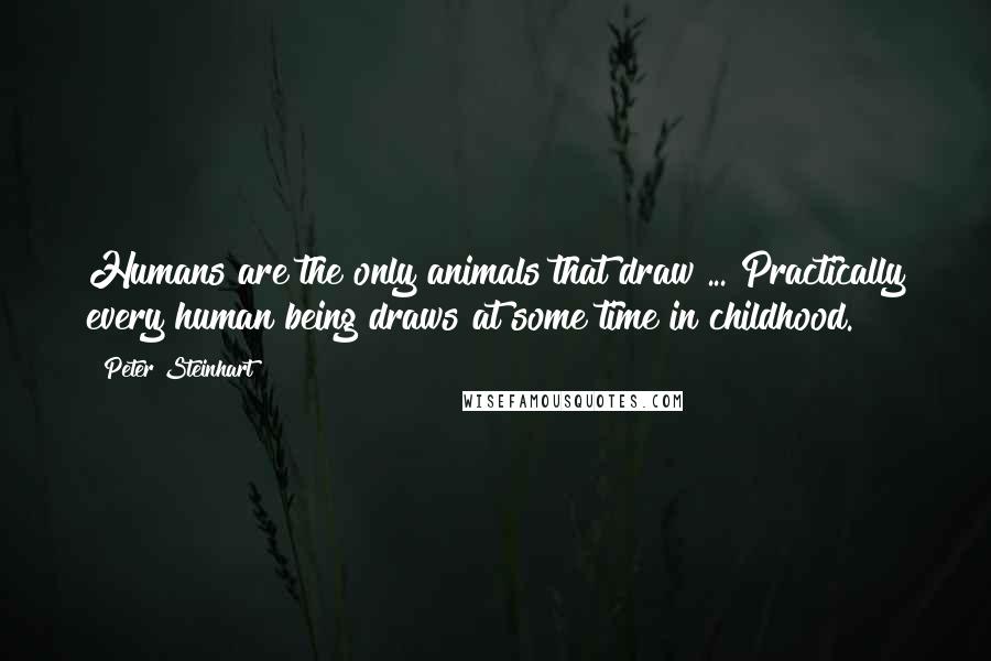 Peter Steinhart Quotes: Humans are the only animals that draw ... Practically every human being draws at some time in childhood.