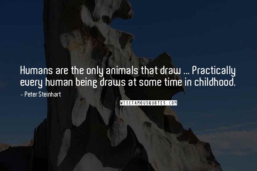 Peter Steinhart Quotes: Humans are the only animals that draw ... Practically every human being draws at some time in childhood.