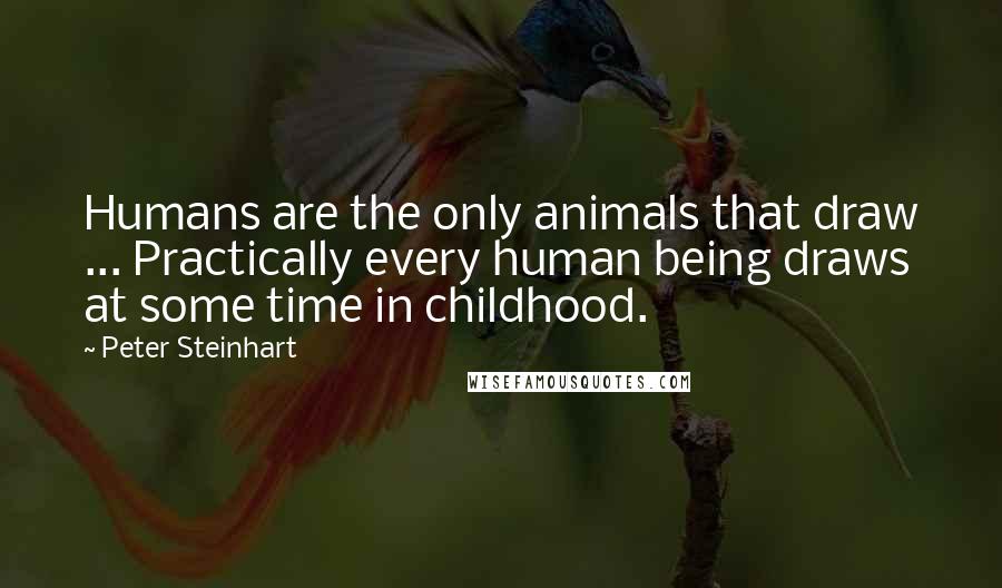 Peter Steinhart Quotes: Humans are the only animals that draw ... Practically every human being draws at some time in childhood.