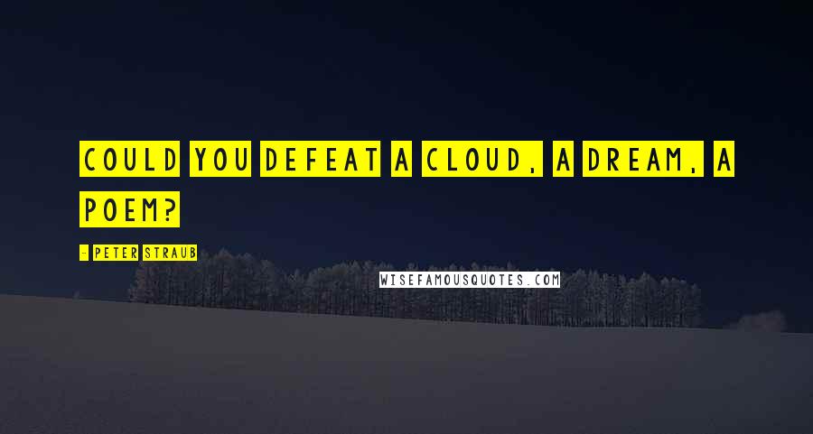 Peter Straub Quotes: Could you defeat a cloud, a dream, a poem?