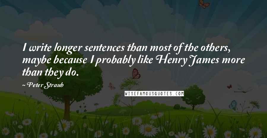 Peter Straub Quotes: I write longer sentences than most of the others, maybe because I probably like Henry James more than they do.