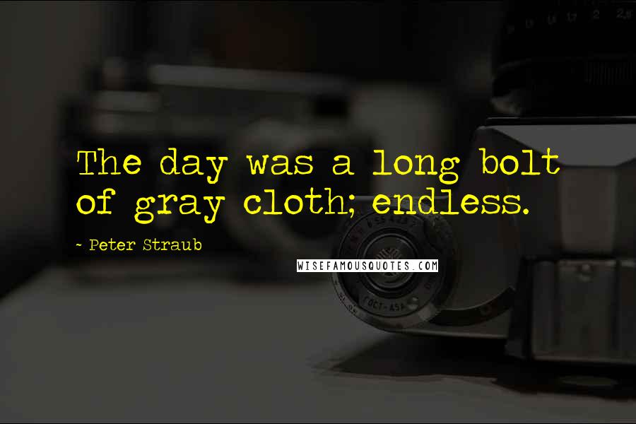 Peter Straub Quotes: The day was a long bolt of gray cloth; endless.