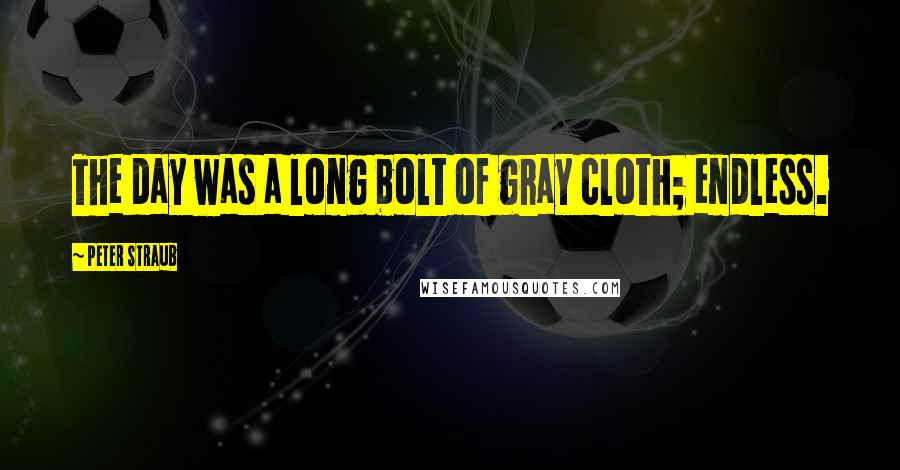 Peter Straub Quotes: The day was a long bolt of gray cloth; endless.