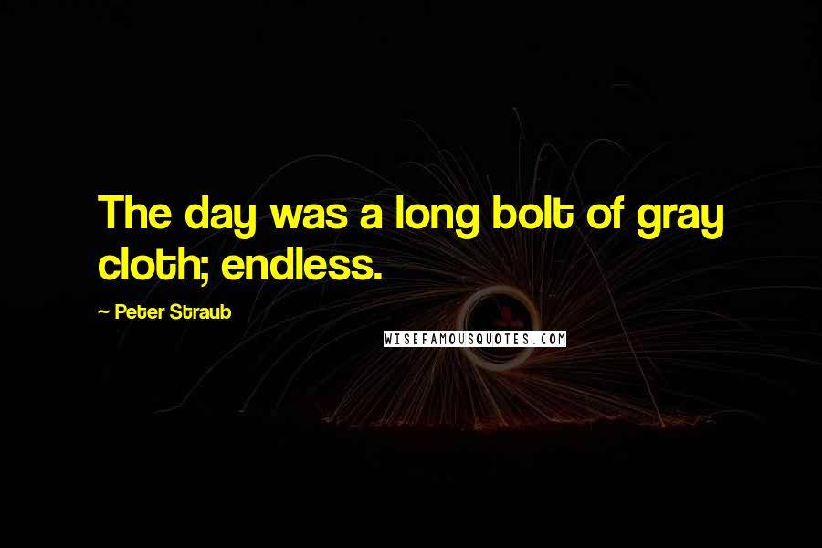 Peter Straub Quotes: The day was a long bolt of gray cloth; endless.