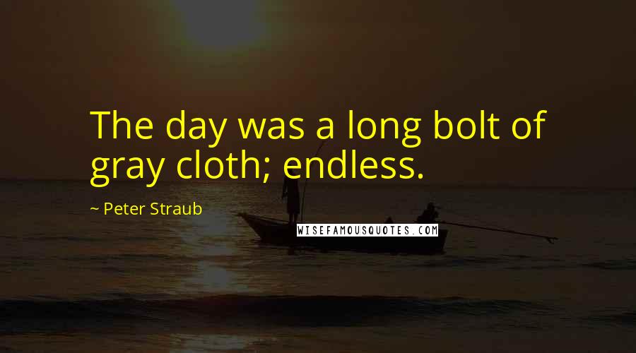 Peter Straub Quotes: The day was a long bolt of gray cloth; endless.
