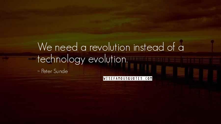 Peter Sunde Quotes: We need a revolution instead of a technology evolution.