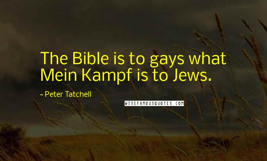 Peter Tatchell Quotes: The Bible is to gays what Mein Kampf is to Jews.