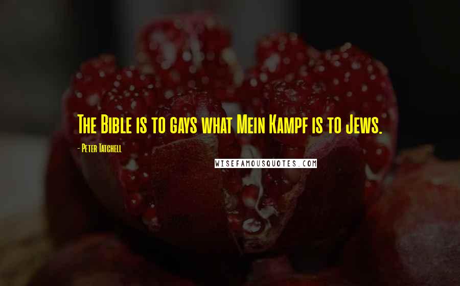Peter Tatchell Quotes: The Bible is to gays what Mein Kampf is to Jews.