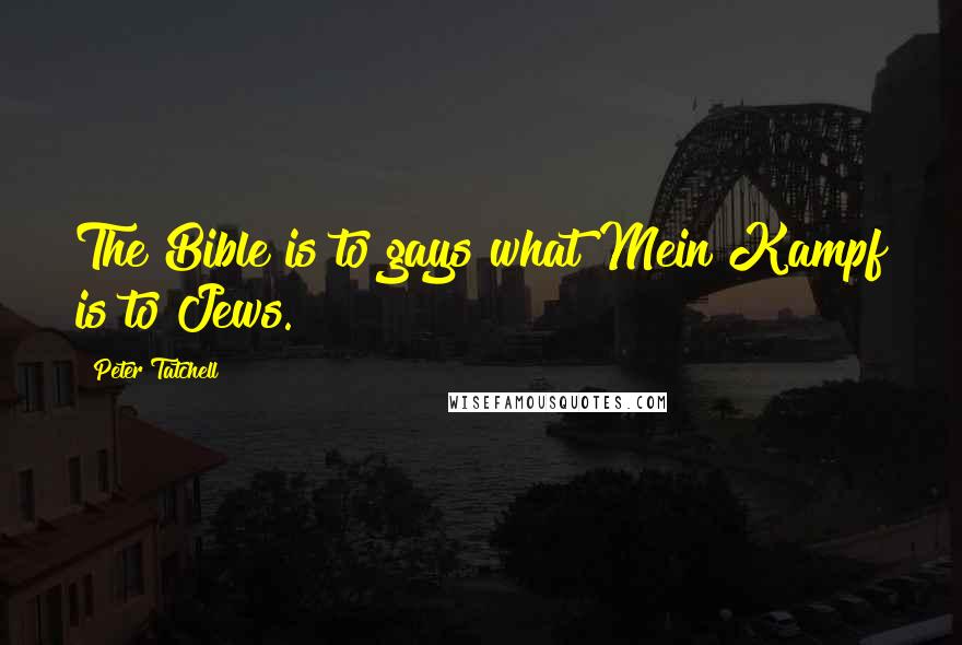 Peter Tatchell Quotes: The Bible is to gays what Mein Kampf is to Jews.