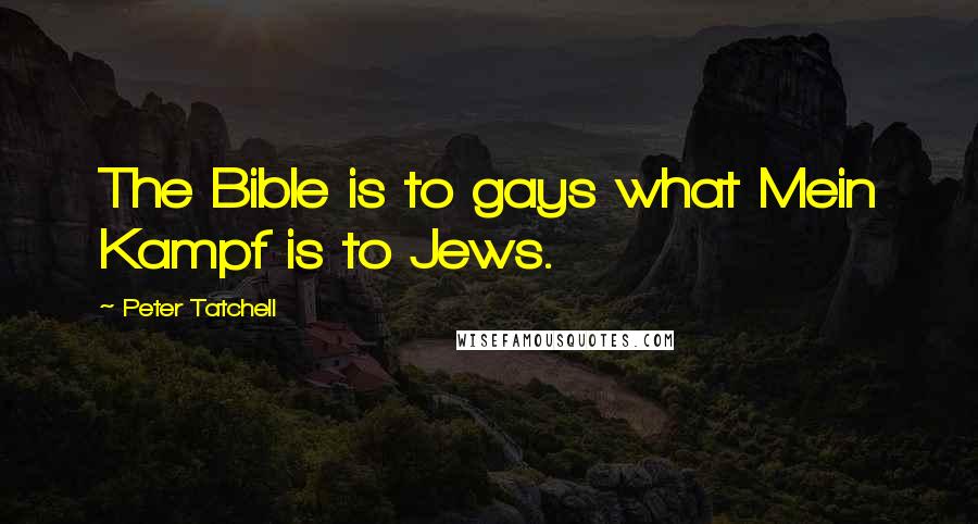 Peter Tatchell Quotes: The Bible is to gays what Mein Kampf is to Jews.