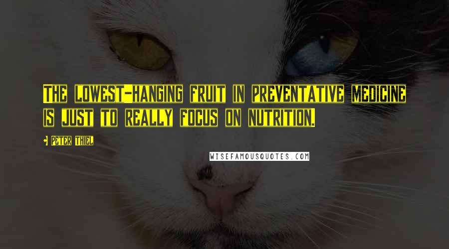 Peter Thiel Quotes: The lowest-hanging fruit in preventative medicine is just to really focus on nutrition.