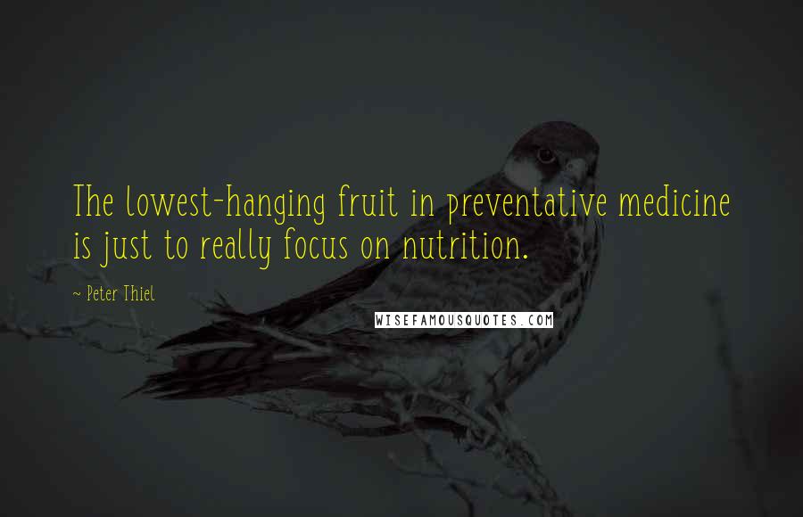 Peter Thiel Quotes: The lowest-hanging fruit in preventative medicine is just to really focus on nutrition.