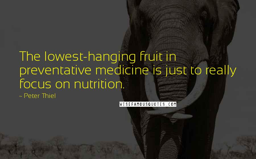 Peter Thiel Quotes: The lowest-hanging fruit in preventative medicine is just to really focus on nutrition.