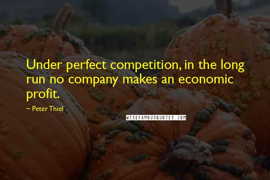 Peter Thiel Quotes: Under perfect competition, in the long run no company makes an economic profit.