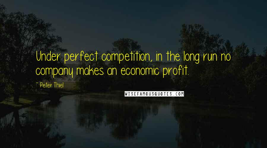 Peter Thiel Quotes: Under perfect competition, in the long run no company makes an economic profit.