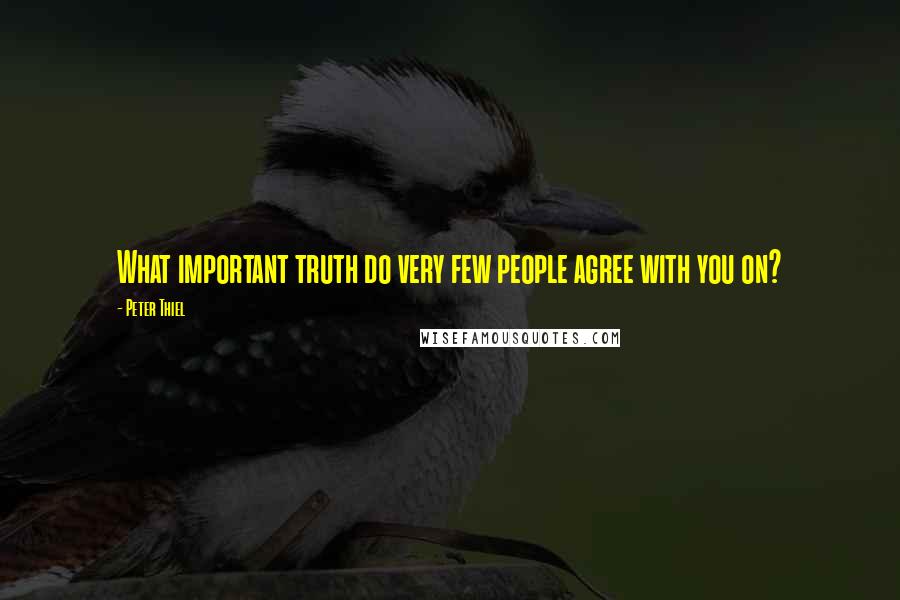 Peter Thiel Quotes: What important truth do very few people agree with you on?