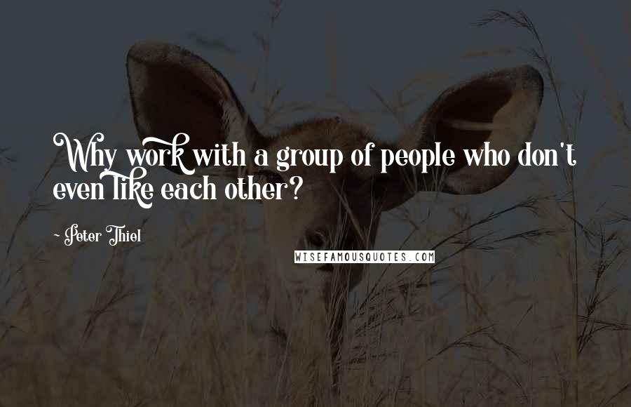 Peter Thiel Quotes: Why work with a group of people who don't even like each other?