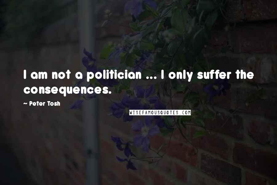 Peter Tosh Quotes: I am not a politician ... I only suffer the consequences.