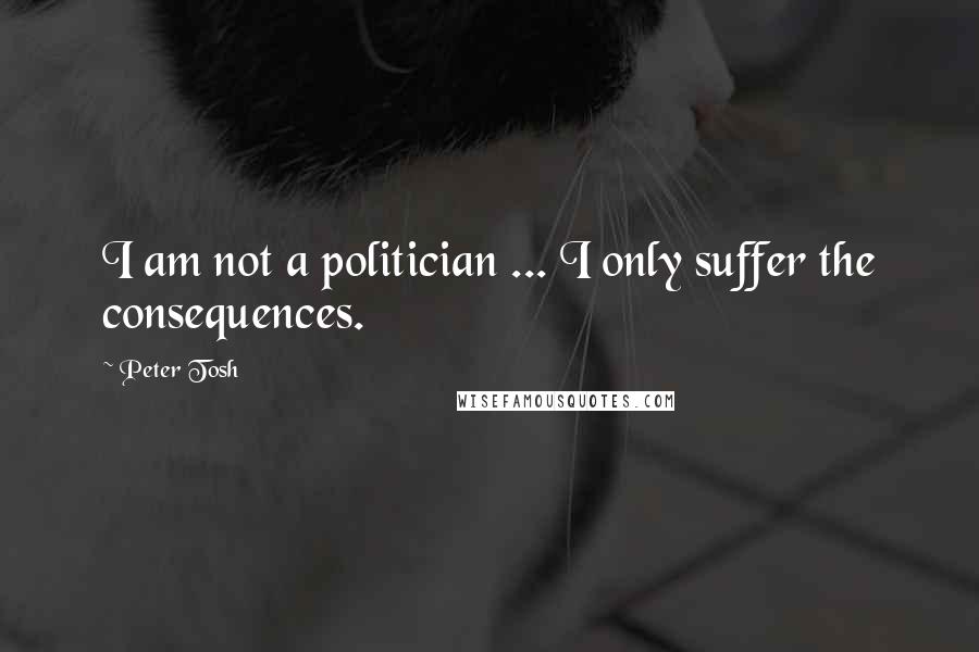 Peter Tosh Quotes: I am not a politician ... I only suffer the consequences.