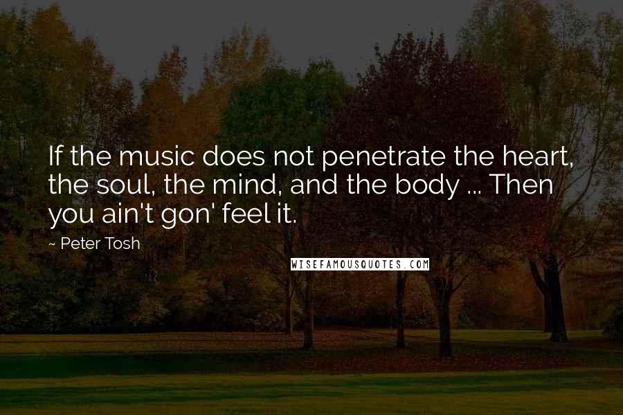 Peter Tosh Quotes: If the music does not penetrate the heart, the soul, the mind, and the body ... Then you ain't gon' feel it.