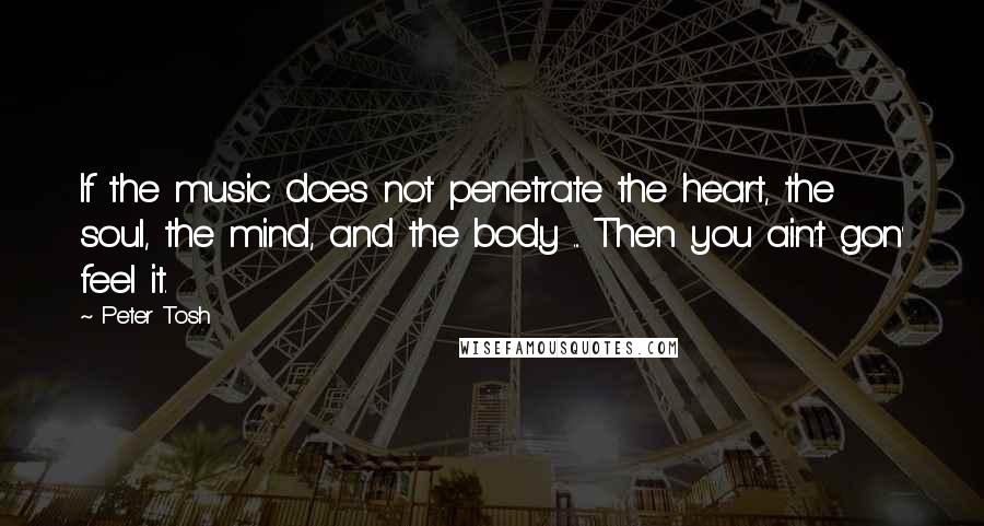 Peter Tosh Quotes: If the music does not penetrate the heart, the soul, the mind, and the body ... Then you ain't gon' feel it.