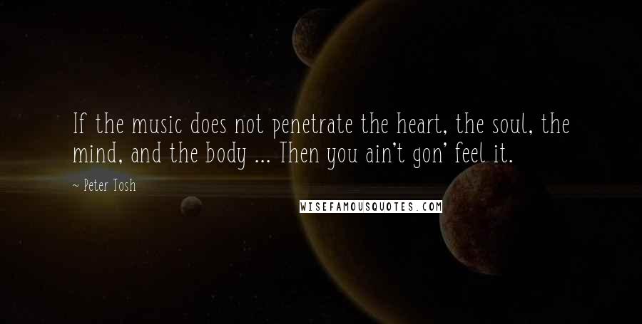 Peter Tosh Quotes: If the music does not penetrate the heart, the soul, the mind, and the body ... Then you ain't gon' feel it.