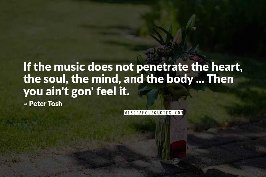 Peter Tosh Quotes: If the music does not penetrate the heart, the soul, the mind, and the body ... Then you ain't gon' feel it.