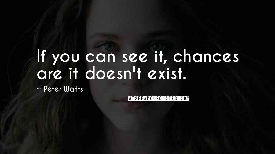 Peter Watts Quotes: If you can see it, chances are it doesn't exist.