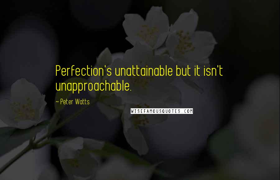 Peter Watts Quotes: Perfection's unattainable but it isn't unapproachable.