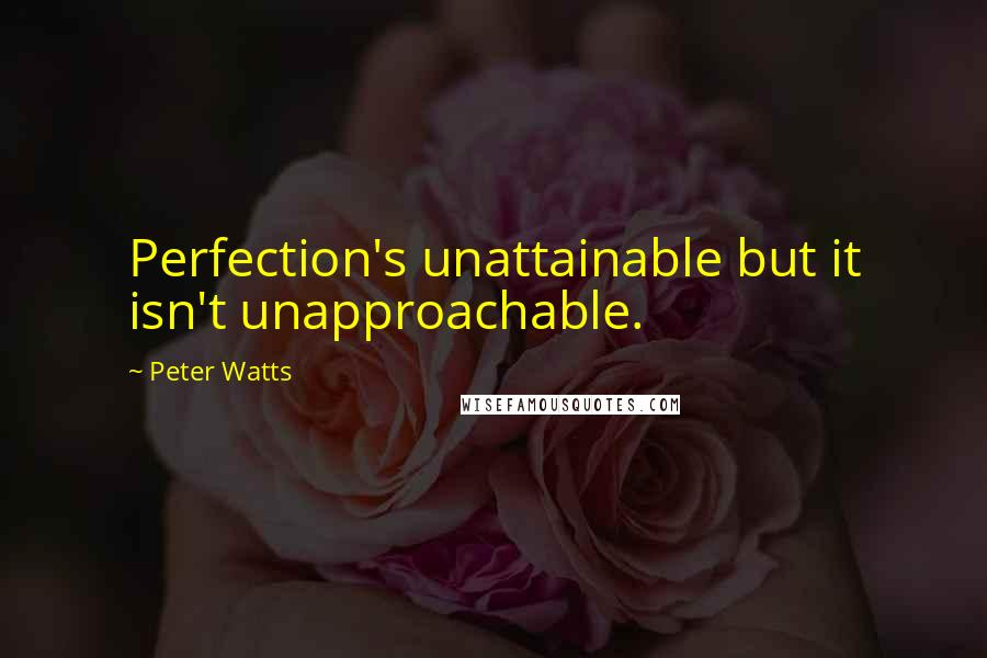 Peter Watts Quotes: Perfection's unattainable but it isn't unapproachable.