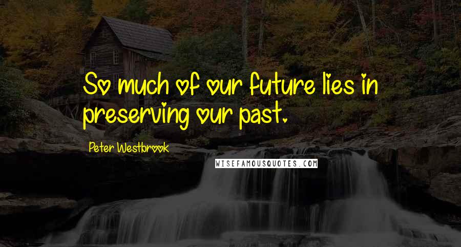 Peter Westbrook Quotes: So much of our future lies in preserving our past.