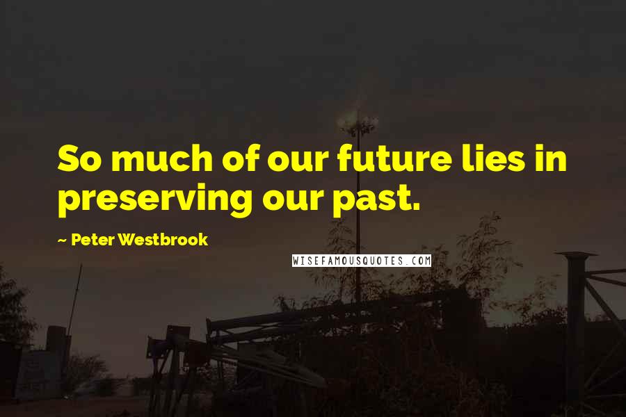 Peter Westbrook Quotes: So much of our future lies in preserving our past.