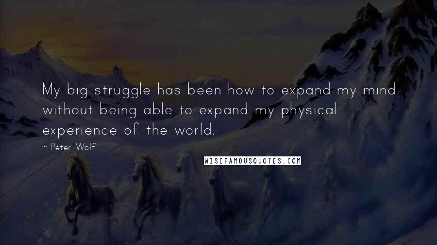 Peter Wolf Quotes: My big struggle has been how to expand my mind without being able to expand my physical experience of the world.