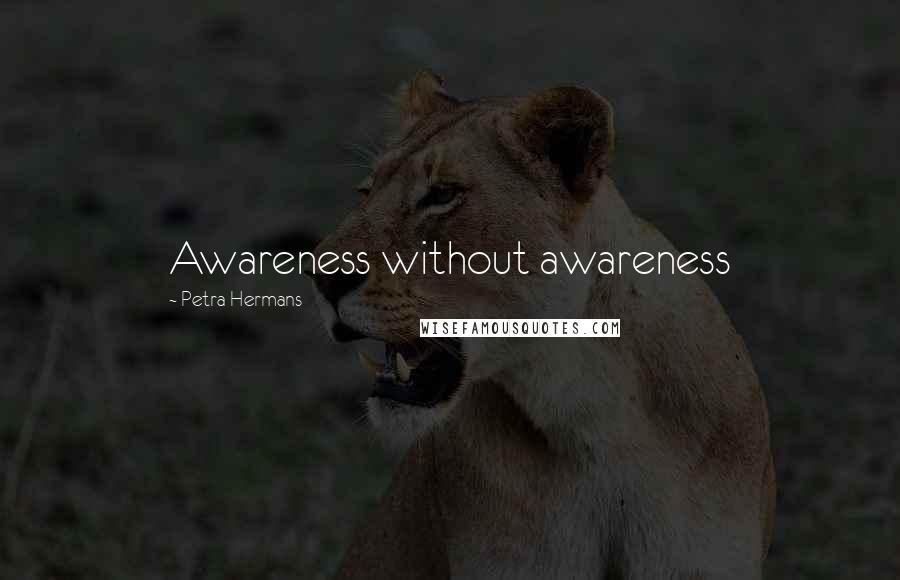 Petra Hermans Quotes: Awareness without awareness
